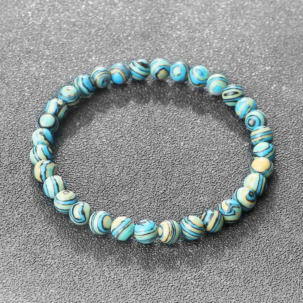Lilian - Blauer Malachit Naturstein Armbänder