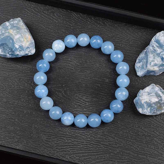 Melissa - Natürliche Aquamarin-Quarz-Perlen Armbänder